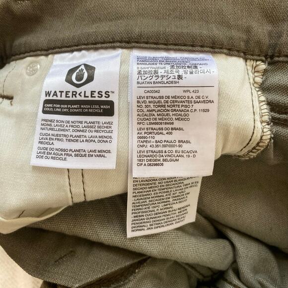 Levi’s 511 Jeans Men’s Olive Green Slim Fit 30x30 Stretch Denim Classic Grunge - Picture 4 of 7